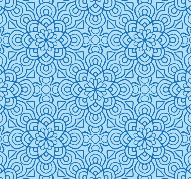 papel de parede outros vintage Flor de mandala azul - TenStickers