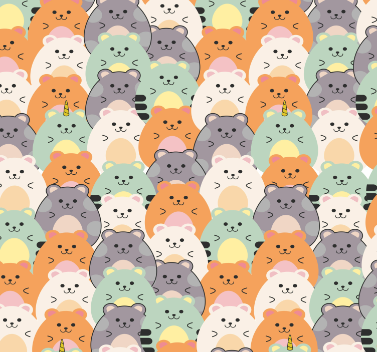 Papel de parede gatos padrão de gato caprichoso - TenStickers