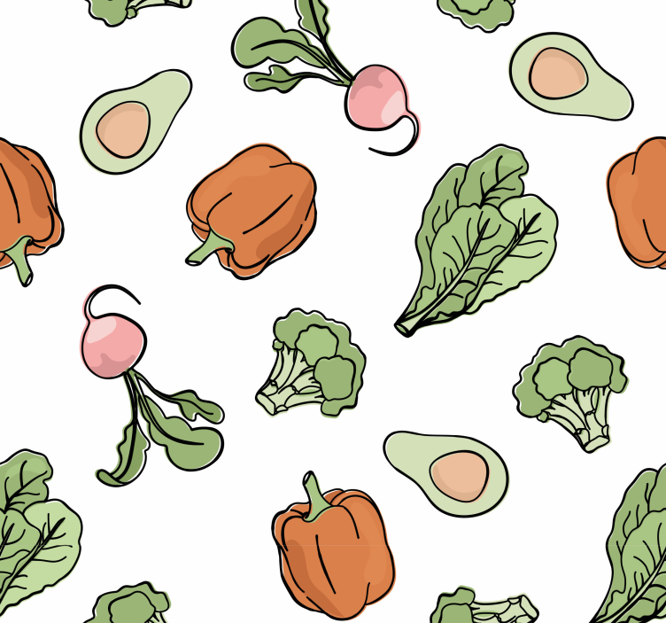 papel de parede para cozinha motivo vegetal - TenStickers