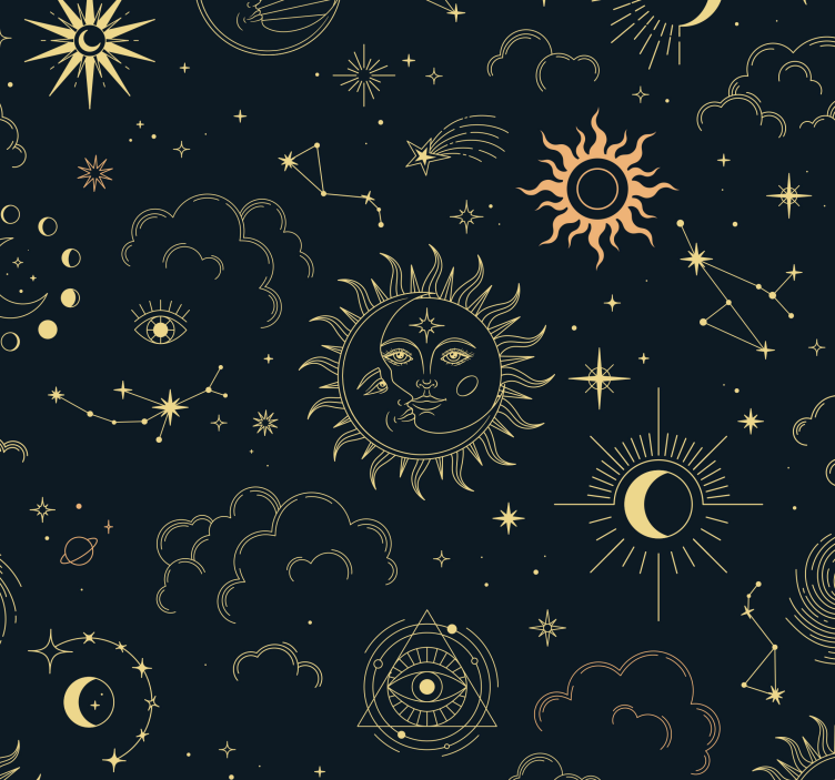 Papel de parede estrelas design de elementos celestiais - TenStickers