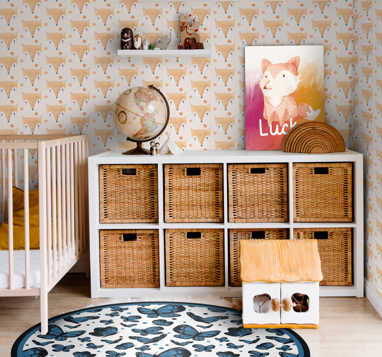 papel de parede infantil raposa pintada à mão - TenStickers