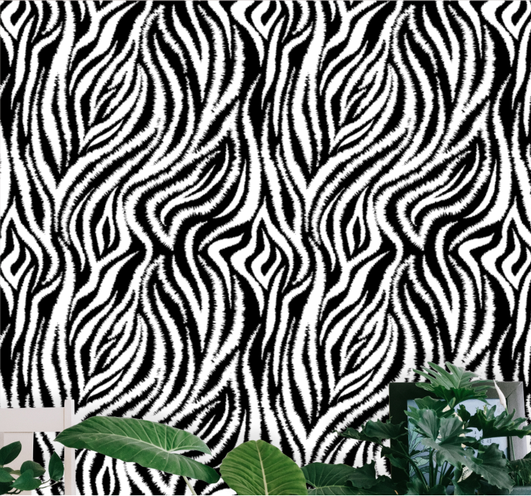 Papel de parede zebra redemoinhos de zebra - TenStickers