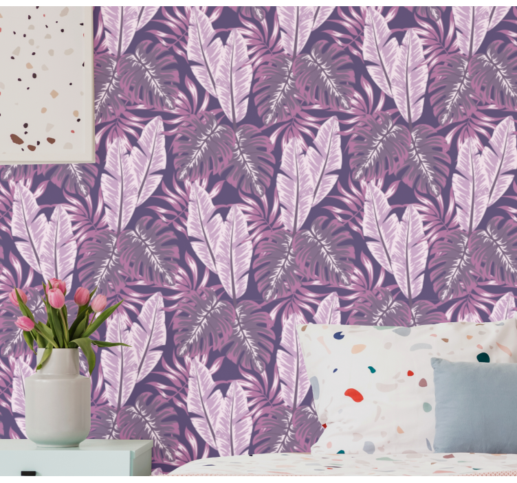 papel de parede floral Maranta roxa - TenStickers