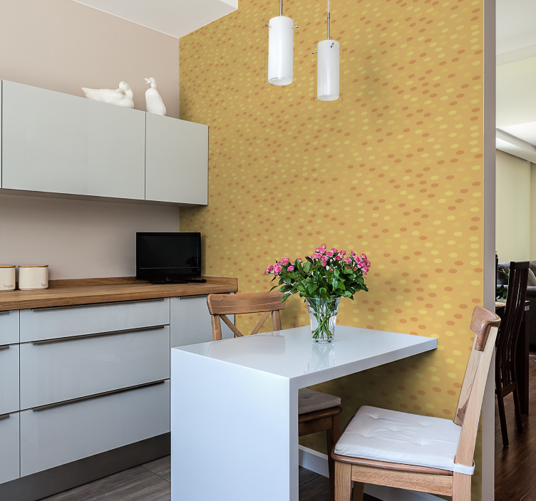 Laranjas em círculos cozinha lua papel de parede - TenStickers