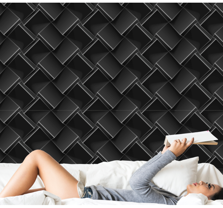 papel de parede 3d Quadrado cúbico 3d - TenStickers