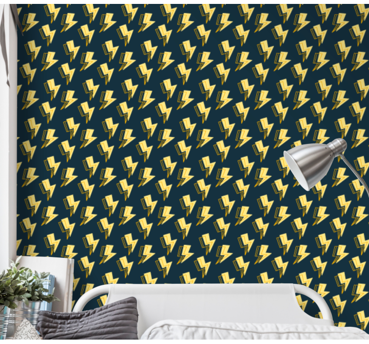 Papel de parede 3D relâmpago geométrico - TenStickers