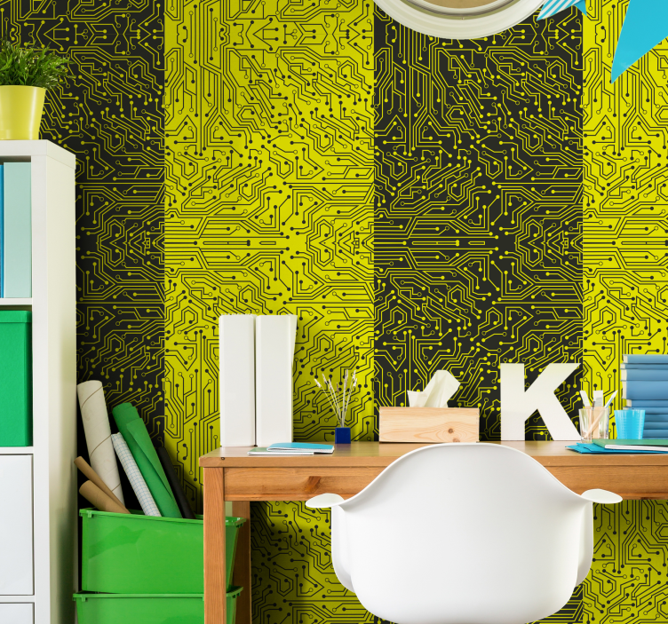 papel de parede abstracto Linhas de Metro - TenStickers