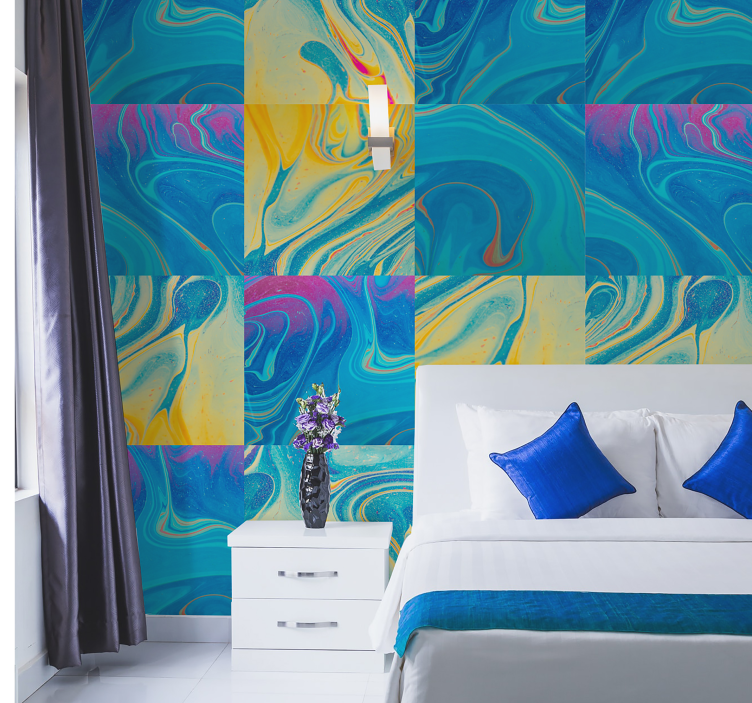 papel de parede abstracto Mundo Em Tinta - TenStickers