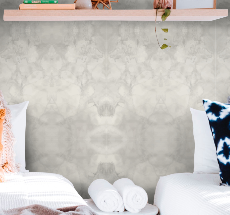 Papel de parede abstracto paisagem de nuvens sutil - TenStickers