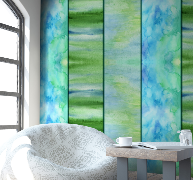 papel de parede abstracto Rios Turquesa - TenStickers