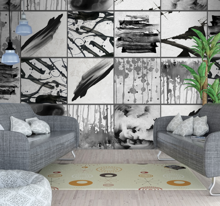 papel de parede abstracto Tempestade Cinzenta - TenStickers