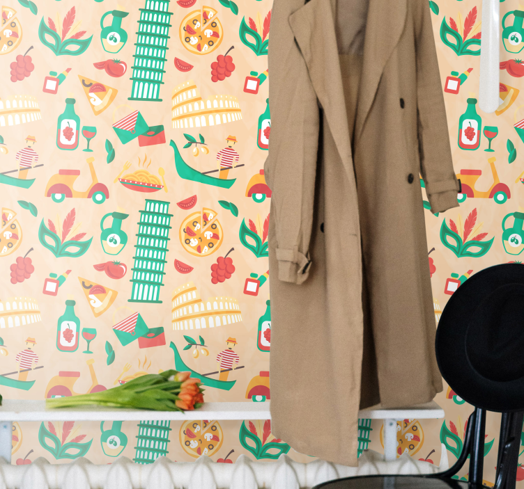 papel de parede artístico motivos de cozinha cultural - TenStickers