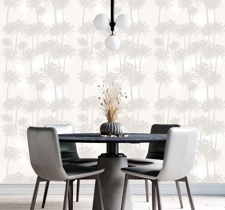 papel de parede árvores floresta de silhueta - TenStickers