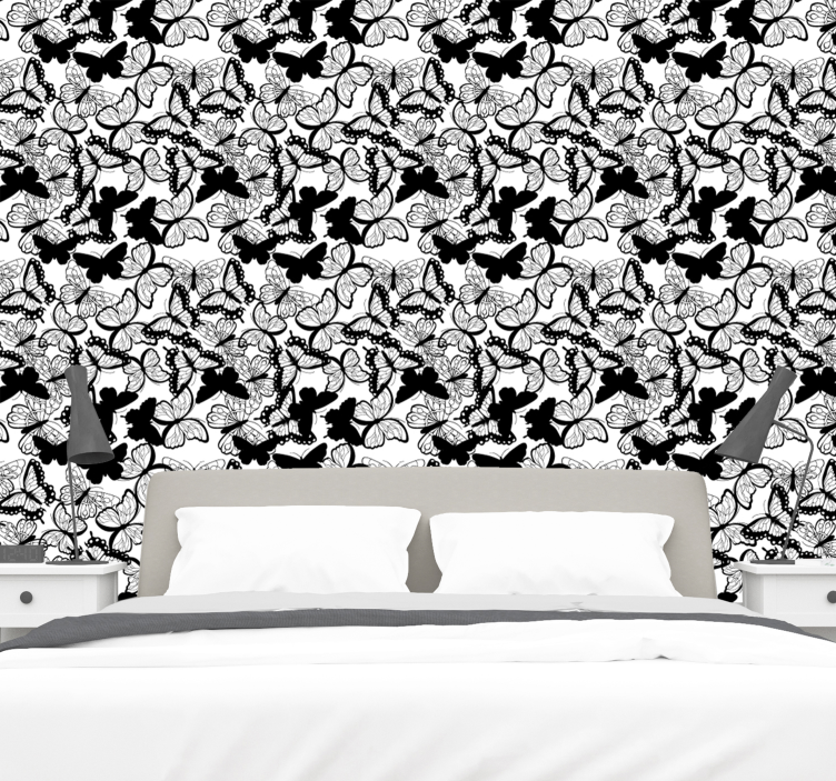 papel de parede borboletas abundância de borboletas - TenStickers