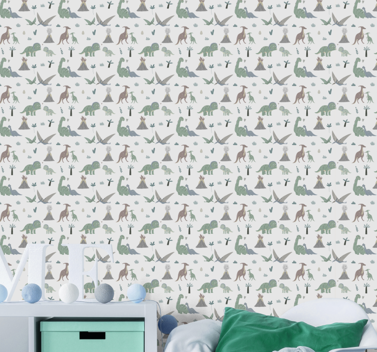 Papel de parede dinossauros montagem de dinossauro - TenStickers