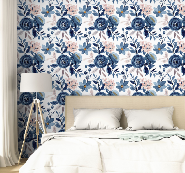 papel de parede flores elegância floral do quarto - TenStickers