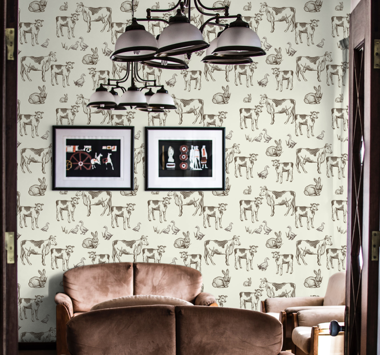 papel de parede de animais Animais retro - TenStickers