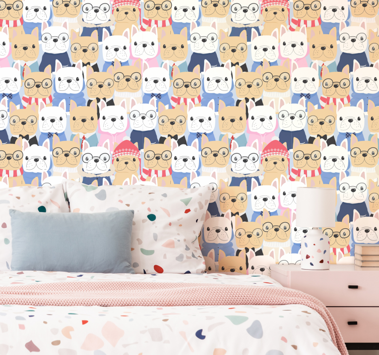 papel de parede de animais Cachorrinhos fofos - TenStickers