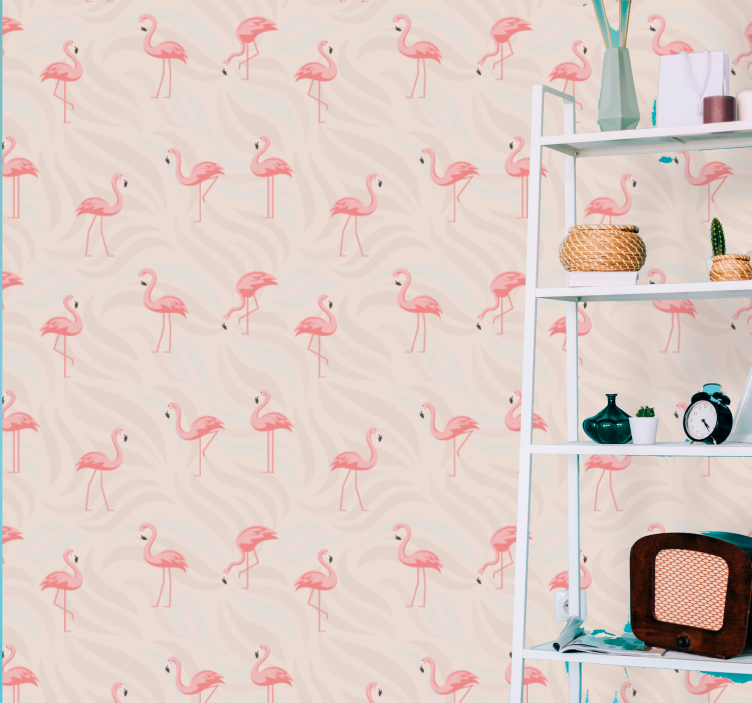 papel de parede animais conjunto flamingo - TenStickers