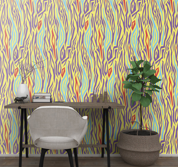 papel de parede de animais Estampa animal vintage de zebra - TenStickers