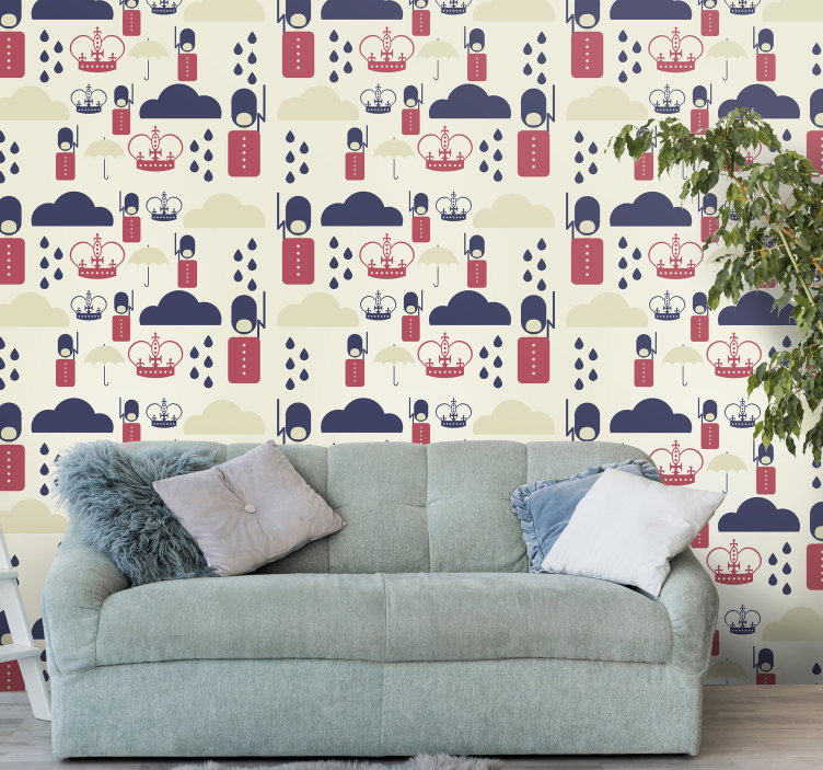 papel de parede animais gotas de chuva da coroa - TenStickers