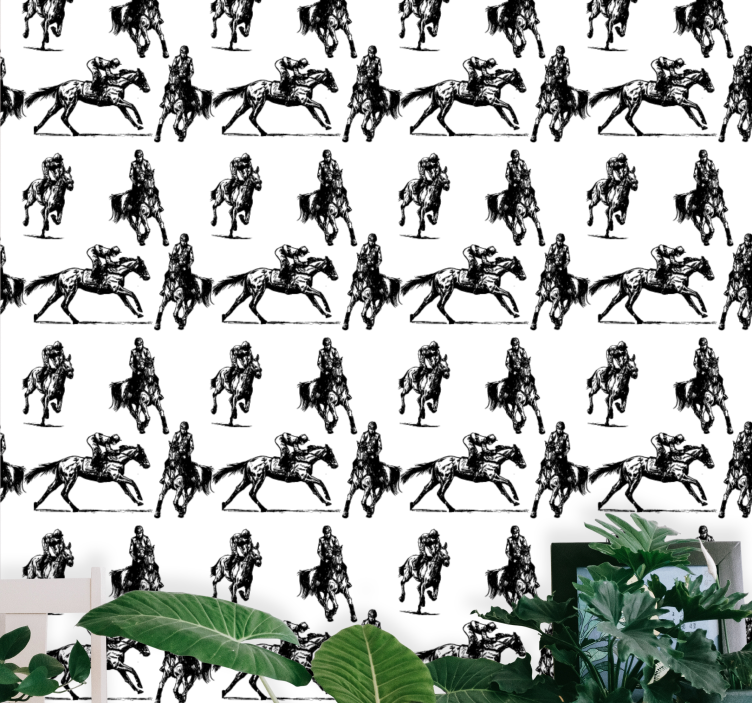 papel de parede animais motivo equestre - TenStickers