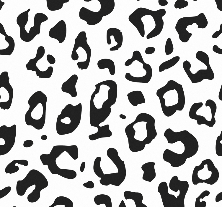 Papel de parede de leopardo preto e branco - TenStickers