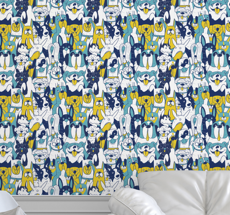 papel de parede de animais Patter sem costura de cão - TenStickers