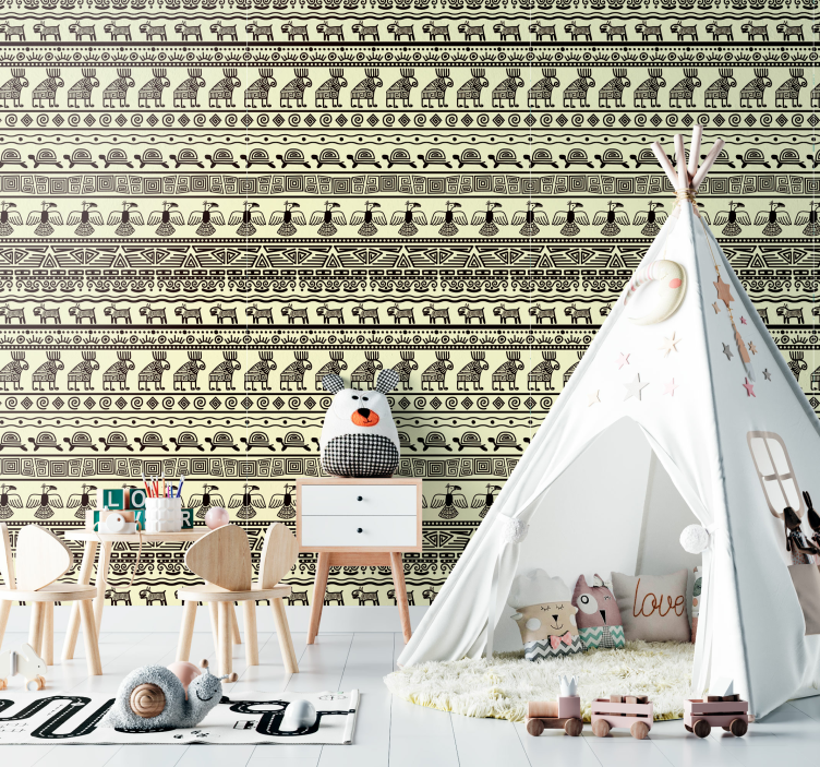 papel de parede de animais Potes e animais tribais africanos - TenStickers