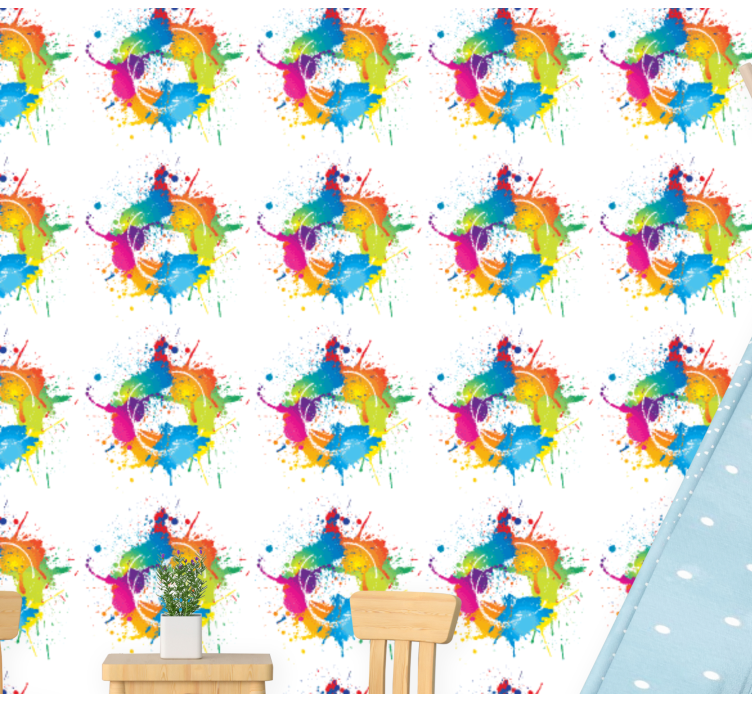 papel de parede artístico efeito de tinta respingada - TenStickers