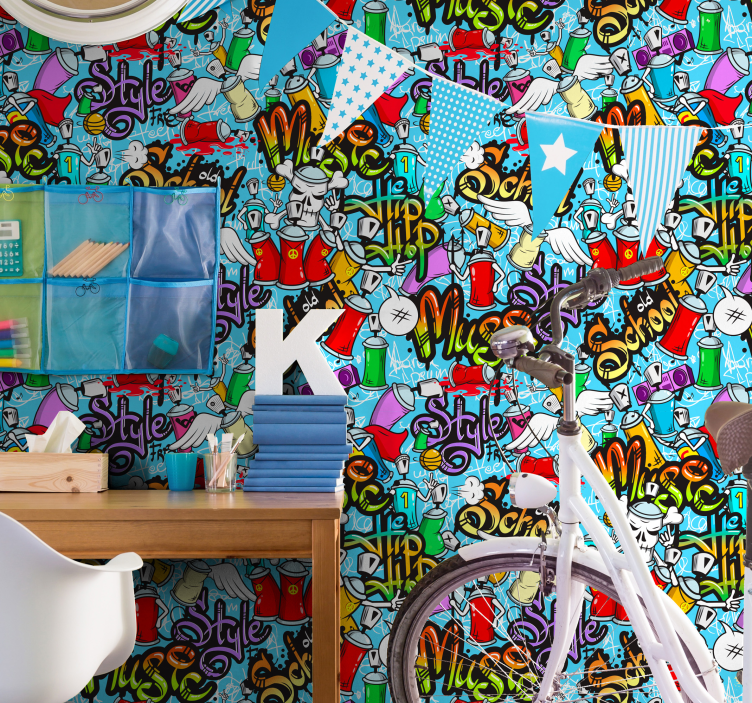 papel de parede artistíco Graffiti Urbano - TenStickers