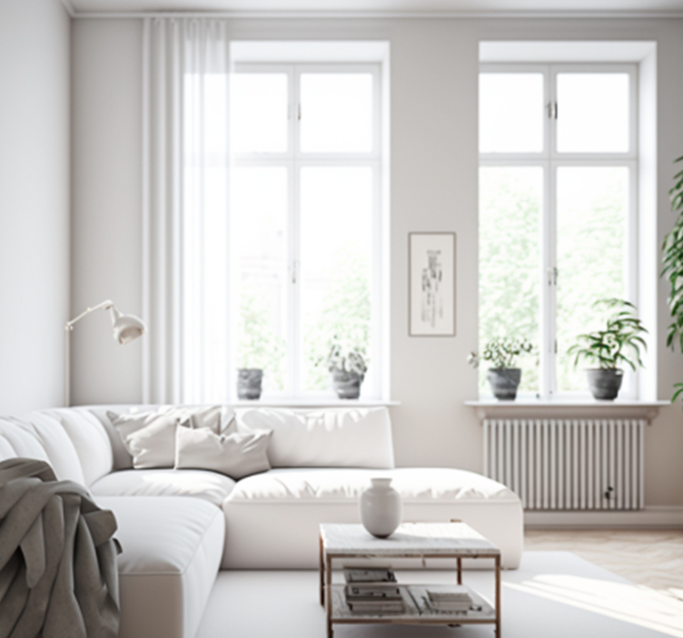 papel parede branco Branco - TenStickers