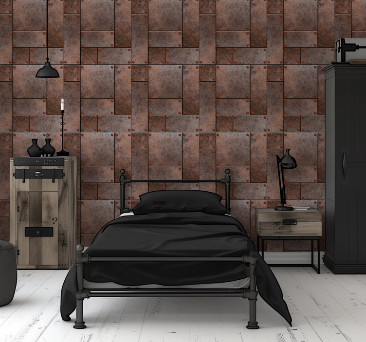 papel de parede infanto juvenil placas de metal - TenStickers