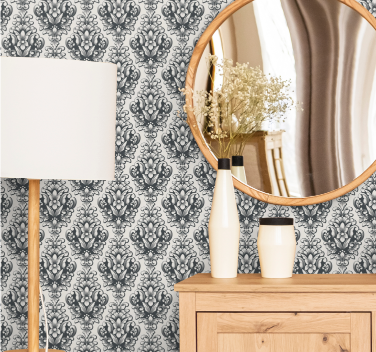 papel de parede barroco formas botânicas graciosas - TenStickers