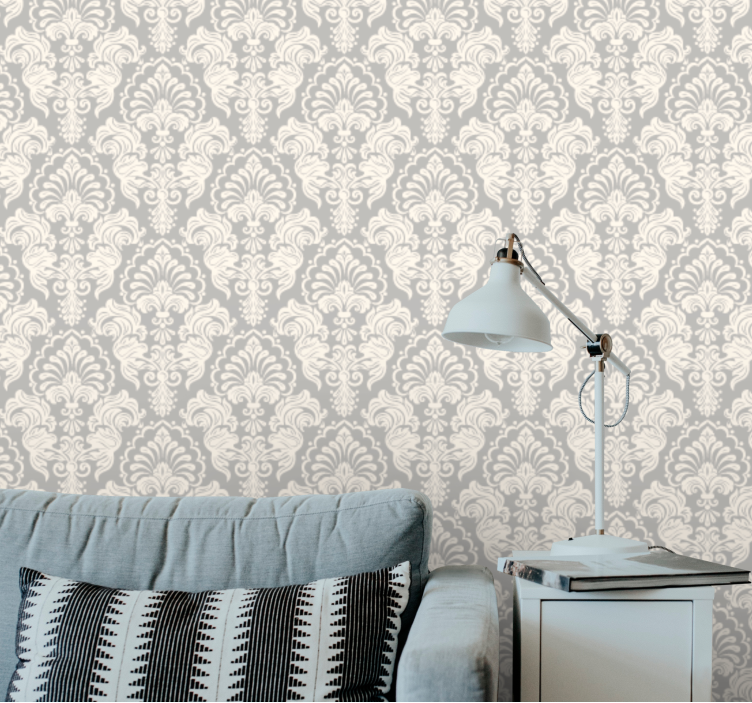 papel de parede barroco pergaminho floral elegante - TenStickers