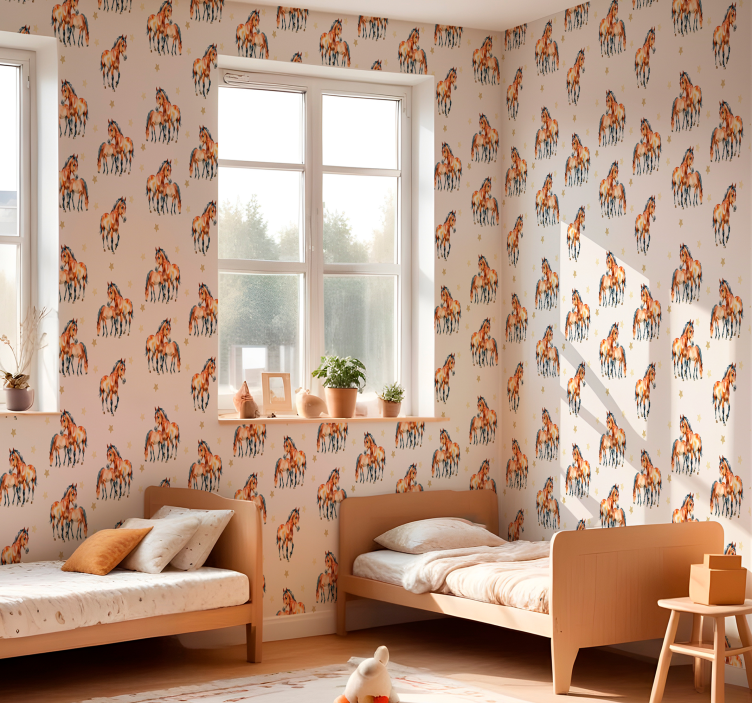 Papel de parede cavalos mãe e potro - TenStickers