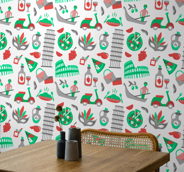 Papel de parede cidades e países aventura culinária italiana - TenStickers