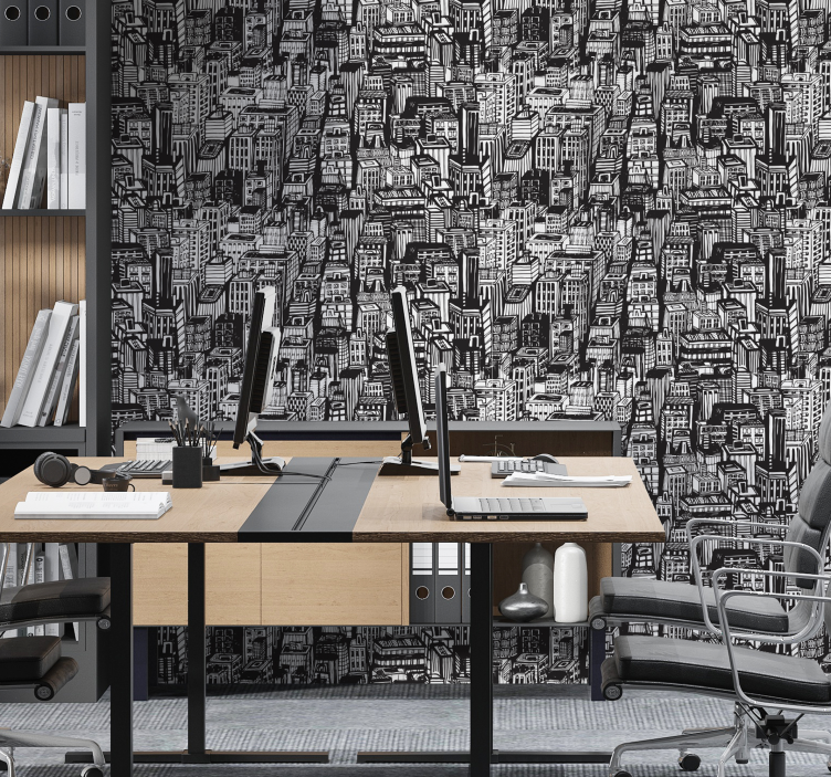 Papel de parede cidades e países caos de desenho urbano - TenStickers