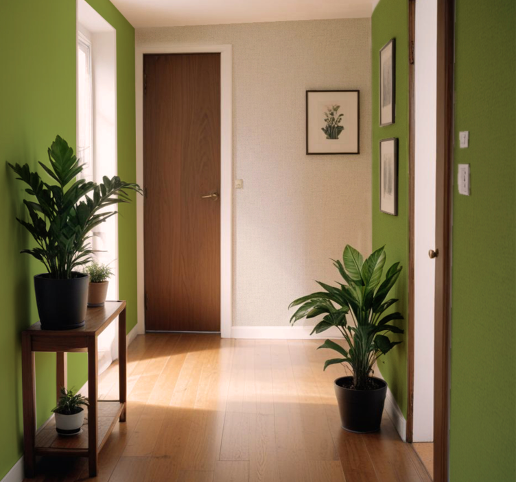 papel de parede corredor efeito linho bege - TenStickers