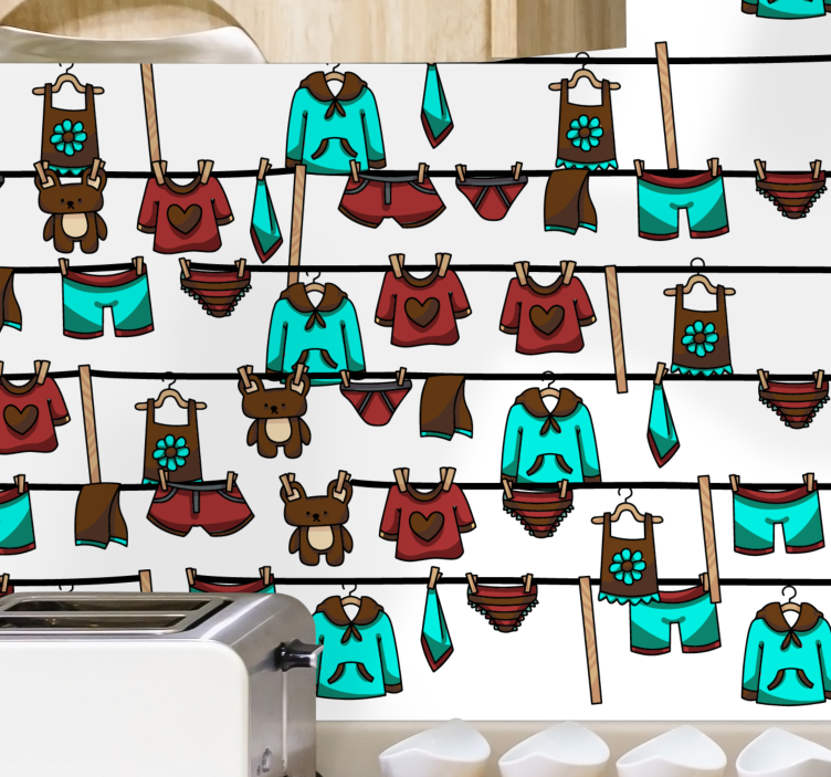 papel de parede para cozinha Lavagem de roupa online - TenStickers