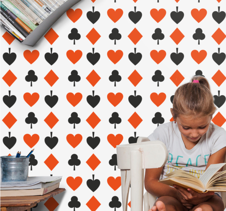 papel de parede infantil Cartas do país das maravilhas - TenStickers