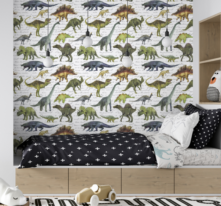 papel de parede infantil Dinossauros realistas - TenStickers