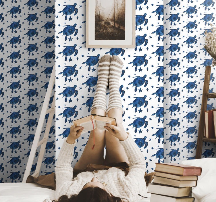 Papel parede Tartaruga com padrão de galáxia - TenStickers