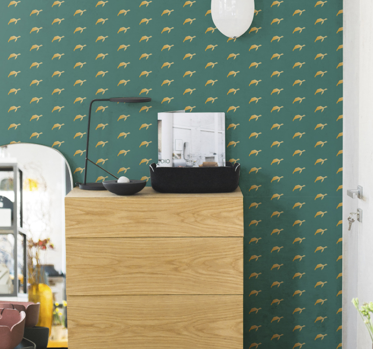 Papel de parede moderno Tartaruga geométrica - TenStickers