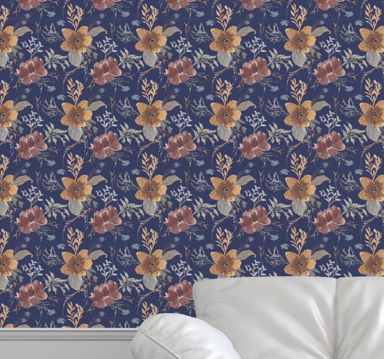 papel de parede floral elegância botânica - TenStickers