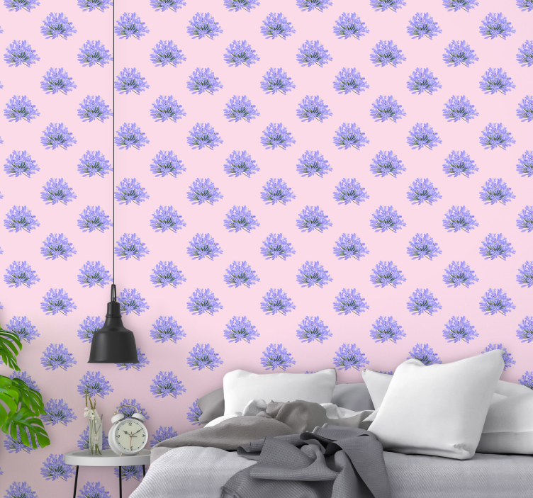 Papel de parede de estampados Flores violeta - TenStickers