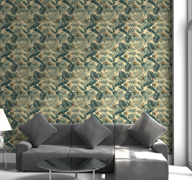 Papel de parede floral Folhas tropicais - TenStickers