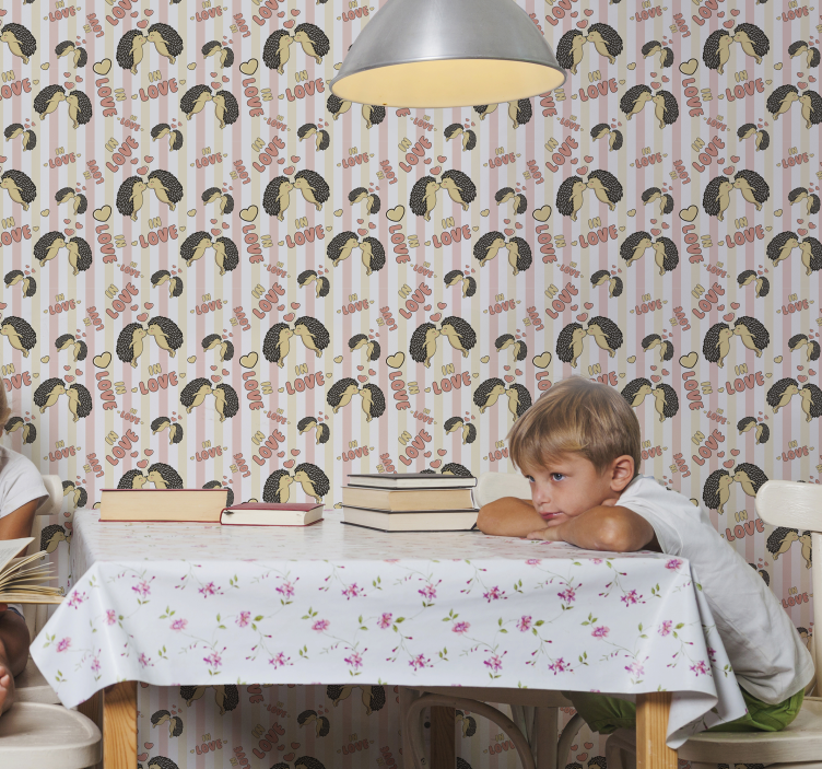 Papel de parede de porco-espinho apaixonado - TenStickers