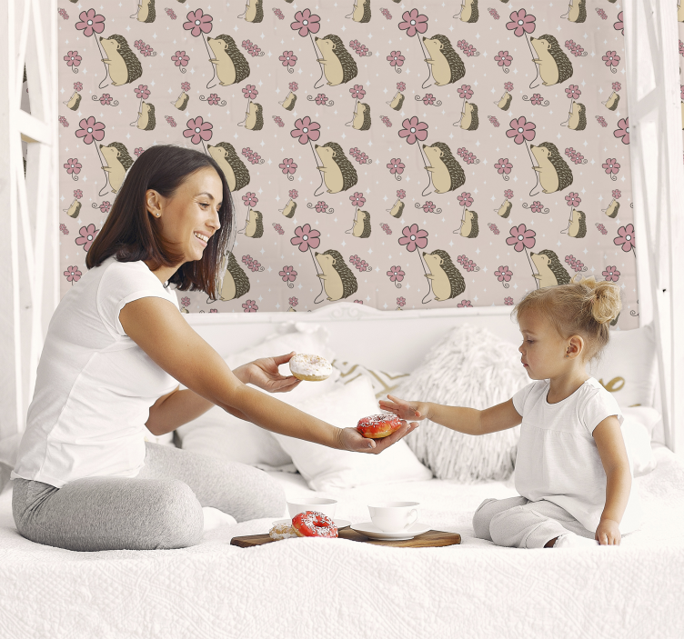 Papel de parede de porco-espinho e margarida - TenStickers