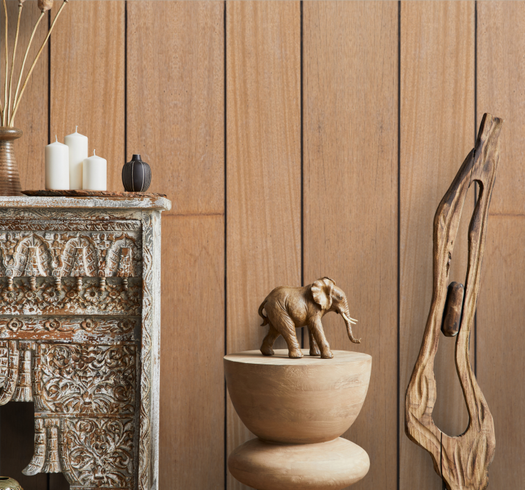 papel de parede madeira tábuas simples marrons - TenStickers